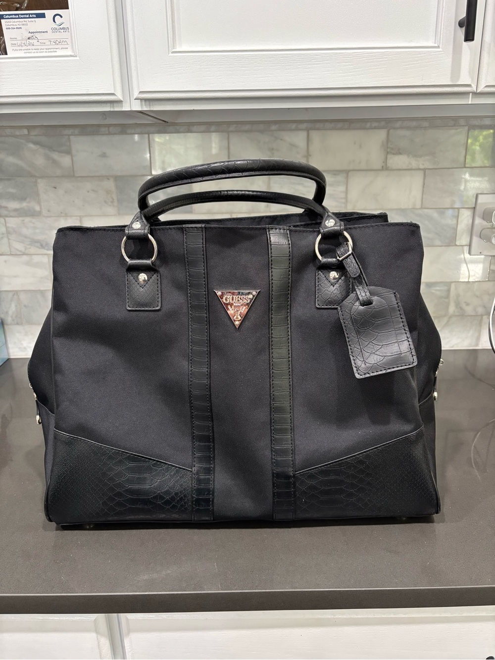 GUESS Black Duffel Travel Bag with Tag